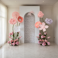 Décor de scène géant personnalisé en fleurs de pavot artificielles pastel pour mariage, anniversaire, événement extérieur, accessoires de photomaton