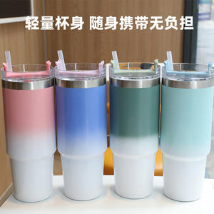 Taza de suministro de agua directa transfronteriza, coche de acero inoxidable irrompible, Pajita de vacío portátil de doble capa para exteriores Insula - Product Image 1