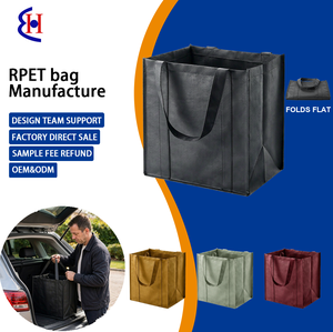 <span class=keywords><strong>Sac</strong></span> de courses pliable durable en tissu Oxford, <span class=keywords><strong>sac</strong></span> fourre-tout autoportant qui se plie à plat pour le rangement dans le coffre de voiture - Product Image 1