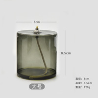 Lampe à huile cylindrique en verre borosilicate, décoration d'intérieur européenne, porte-bougies, lanternes, pots à bougies