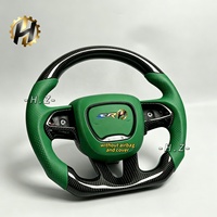 Volant de direction HZ Luxury en fibre de carbone forgée et cuir avec LED, 35 mm, 3/4 branches, modèle Dodge Challenger SRT Hellcat Demon 392 Charger