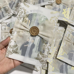 Papier vélin translucide élégant de qualité supérieure pour les invitations de mariage Logo personnalisable estampage RSVP - Product Image 1