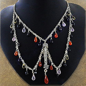 Collar de Perlas de Agua Dulce y Piedras Preciosas con Cuentas de Plata para Mujer, Moderno y Chapado en Oro - Product Image 3