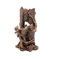 Ornement d'aquarium en résine, racines de bois, forme de coffre, grotte creuse pour poissons, lézards, reptiles, décoration de réservoir