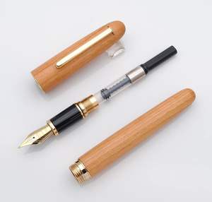 Jinhao 9036 pluma estilográfica Natural Vintage de madera, pluma de nogal punta fina con convertidor recargable, regalo de colección hecho a mano - Product Image 5