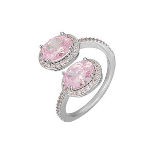 Oval Micro Pave Zircon Open <b>Ring</b> <b>Adjustable</b> Index Finger Fashion Jewelry Party <b>Ring</b> - Product Image 5
