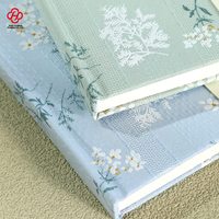 Carnet à couverture rigide en tissu doux avec intercalaire en éponge jacquard à fleurs en dentelle A5, relié par couture, pour cadeau, vente en gros