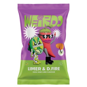 มันฝรั่งทอดรสพริกและมะนาวที่ดีที่สุด WEIRDO CHILI AND LIME FLAVOUR CRISPS ขนมขบเคี้ยวรสเผ็ดกรอบอร่อยไม่เหมือนใคร 80 กรัม สเปน - Product Image 1