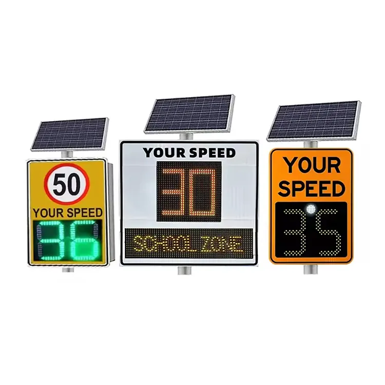 High Visibility Radar Traffic Solar Powered Speed Signs LED Speed Limit Signs