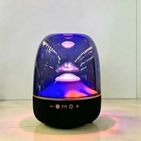 Enceintes Bluetooth sans fil 20W HiFi Stéréo avec Lampe RVB, Design Transparent, Rechargeable, pour Bureau, Décoration d'Intérieur, Chevet et Fêtes