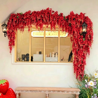 Dekorasi Bunga Wisteria Mewah Cetak 3D Sutra Tahan Air untuk Hari Valentine, Hari Ibu, Natal, Paskah, Dalam/Luar Ruangan