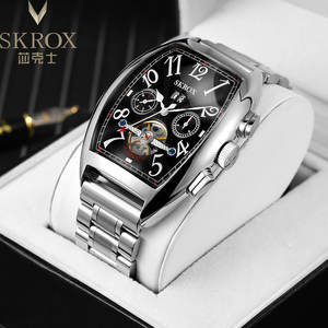 Skrox Tonneau Design montre-bracelet mécanique hommes Top Date en acier inoxydable 316L luxe mode automatique montres de haute qualité - Product Image 5