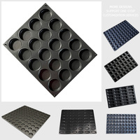 Bandeja de Hornear Redonda Antiadherente de Acero Aluminizado para Cupcakes, Muffins, Panqueques, Hamburguesas y Bollos, con 20 Moldes