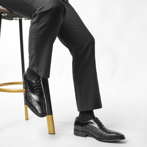 2026 New Model <b>Full</b>-grain Cowhide Breathable Business Formal Leather Shoes - English Leather Engraved Wedding Shoes - Product Image 2