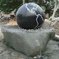 Fontaine d'eau décorative de jardin en marbre rotative, boule d'eau ronde, ornement de fontaine Feng Shui