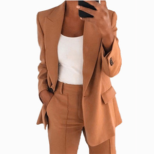 <span class=keywords><strong>Blazer</strong></span> da <span class=keywords><strong>Donna</strong></span> su Misura Nuova Collezione Autunno Stile Popolare Giacca Nera con un Bottone Taglie Forti - Product Image 4