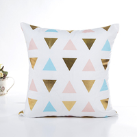 Housse de coussin personnalisée moderne dorée, motif géométrique carré, patchwork, sublimation, points, plantes, écologique, décoration intérieure