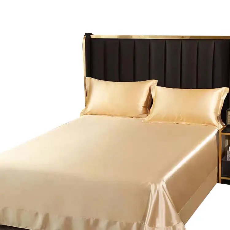 Trung Quốc lụa nhà máy bán hàng trực tiếp 6A lớp Hot Bán tùy chỉnh 100% lụa phẳng tấm ga trải giường bộ đồ giường Cover Set