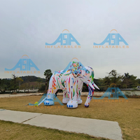 Globo inflable gigante de elefante para decoración de publicidad, modelo de elefante inflado, iluminación led