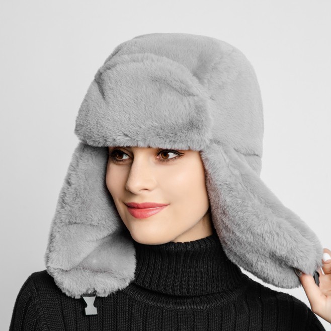 Cappello Invernale Da Donna In Finta Pelliccia Con Paraorecchie - Antivento, Caldo Per Sci, Ciclismo E Attività Outdoor (Taglia Unica 54-60 Cm)