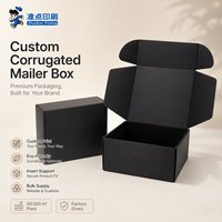 Boîte d'expédition pliable en carton ondulé noir mat, recyclable, minimaliste haut de gamme, avec impression de logo personnalisé pour l'emballage de parfums