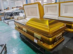 Американский стиль регулируемые похоронные стальные шкатулки гроба из металла в продаже - Product Image 2