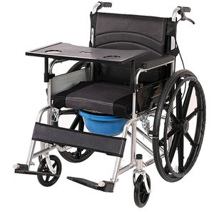 Silla de ruedas plegable portátil de doble cojín para discapacitados, muebles de hospital fáciles de llevar con ruedas - Product Image 1