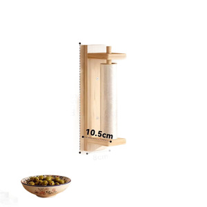 Wooden Wall Mounted Plastic Wrap Rack Rectangle Apricot Single Layer <b>Kitchen</b> Storage Organizer For Foil <b>Paper</b> Roll Holder - Product Image 5
