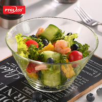 Bol à salade Pyglass en verre borosilicate haute résistance, transparent, grand format, épaissi, compatible micro-ondes et congélateur