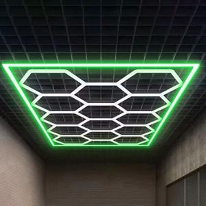 Lumière de <span class=keywords><strong>garage</strong></span> LED hexagonale, lot de 14 lumières en nid d'abeille avec cadre rectangulaire <span class=keywords><strong>vert</strong></span> 6500K pour <span class=keywords><strong>garage</strong></span>, sous-sol, entrepôt, etc. (<span class=keywords><strong>vert</strong></span>) - Product Image 3