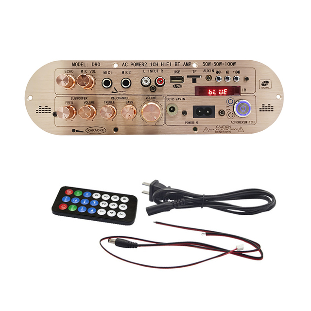 Portable 200W Power Amplifier Board D90 Channel 2.1 for Bluetooth 5.0 Adjustable Bass Treble for Home & Outdoor Audio Video