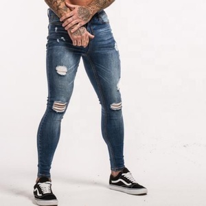 Leggings Personalizados de Cintura Baja y Largo Completo, Jeans Azules para Hombre con Tejido Regular - Product Image 6
