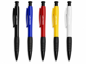 Stylos à bille de papeterie personnalisés avec logo, encre noire, stylo à bille en plastique - Product Image 1