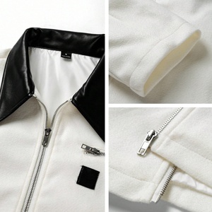 <span class=keywords><strong>Giacca</strong></span> Bomber in Lana Personalizzata, <span class=keywords><strong>Giacca</strong></span> Corta con Zip in Cotone, <span class=keywords><strong>Giacca</strong></span> Bomber Vintage Streetwear con Colletto in Pelle Colorblock per Uomo - Product Image 5
