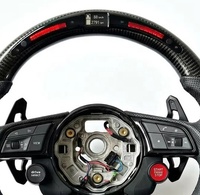 Volant en fibre de carbone à 3 branches avec LED pour Audi A3/A4/A5/A6/A7/A8/S3/S4/S6/S7/RS3/RS4/RS5/RS6/RS7/TT/Q3, personnalisé et modifié