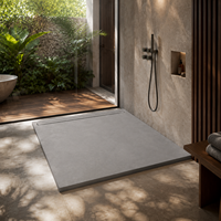 Receveur de douche rectangulaire en GRC sur mesure, aspect pierre durable, pour hôtels, villas et appartements