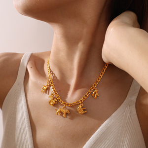 Colgante de la serie de animales en 3D, formas mixtas, chapado en acero inoxidable, accesorio de joyería DIY para la fabricación de collares - Product Image 4