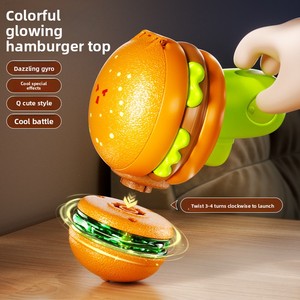 <span class=keywords><strong>Pistolet</strong></span> <span class=keywords><strong>Lanceur</strong></span> de Toupies Hamburger 2-en-1 avec Lumière LED, Gyroscope, Soucoupe Volante, Jouet de Combat Extérieur en Plastique ABS Dragonfly pour Enfants - Product Image 1