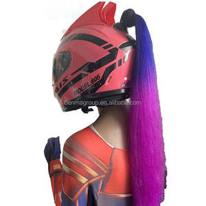 Accesorios para Motocicleta <span class=keywords><strong>con</strong></span> Diseño Atractivo, Peluca Colorida para Casco, Cola de Caballo Superior, Cola de Caballo para Mujer, Cabello para Casco de Motocicleta - Product Image 1
