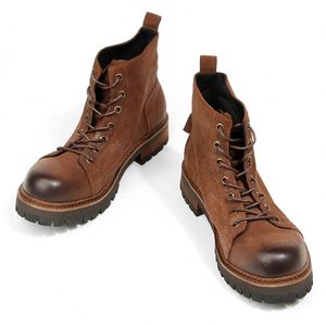 Nouvelles Bottes Formelles Classiques pour Hommes en Cuir Véritable, Bottines en Cuir Pleine Fleur de Vache, à Lacets, pour le Travail en Extérieur - Product Image 1