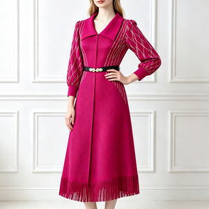 Abito di Lusso con Maniche a Lanterna Plissettate in Lamina d'Oro, Vestito Plissettato a Scaglie di Drago con Vita Stretta, Abbigliamento <span class=keywords><strong>da</strong></span> Sera <span class=keywords><strong>per</strong></span> Ospiti di <span class=keywords><strong>Matrimonio</strong></span> - Product Image 1