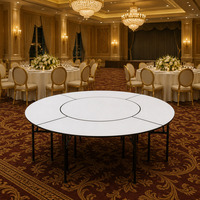 Table ronde modulaire pliable pour événements, avec structure métallique, gain de place pour fêtes, expositions, conventions