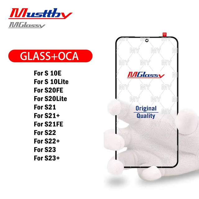 Musttby Front Glass With OCA Glue for S24 S24ultra S23 S22 S21 S10e LCD Screen Panel Repair Replacement