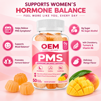 Gummies PMS pour femmes, soutien à l'équilibre hormonal, gommes à la pectine à base de chasteberry, curcuma, vitamine B6, sans sucre, complément alimentaire