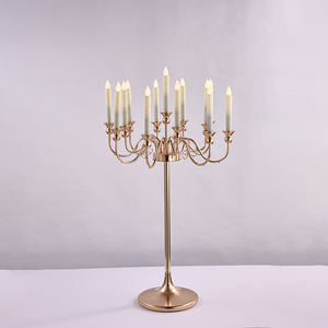 13 bracci eventi centrotavola portacandele in <span class=keywords><strong>oro</strong></span> di lusso candelieri alti in vetro per decorazioni di nozze - Product Image 3