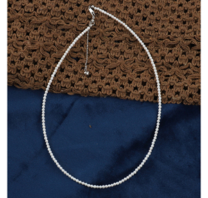 Tự Nhiên Nước Ngọt Trắng Peals 2Mm/3Mm Sợi Vòng Cổ 925 Tinh Khiết Bạc Có Thể Đảo Ngược Chuỗi Cổ Áo Sợi Đồ Trang Sức Thời Trang - Product Image 6
