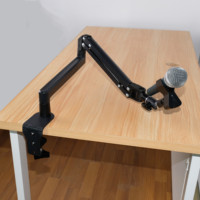 Support de microphone de bureau en métal robuste et réglable, rotation à 360 degrés, conception deux-en-un, fixation antichoc compatible avec Blue Yeti Topfree MCH02