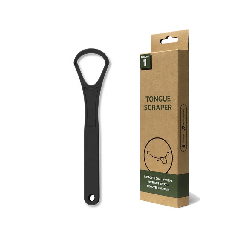 Black Stainless Steel Tongue Scraper Oral