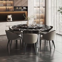 Table à manger convertible italienne, design moderne minimaliste, plateau en pierre frittée haut de gamme, écologique, imperméable, 6 places, appartement