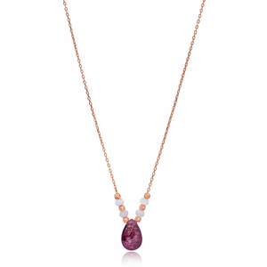 Teardrop <b>Ruby</b> Quartz Stone Charm Pendant <b>Necklace</b> Turkish Handmade Wholesale 925 Sterling Silver Jewelry - Product Image 2